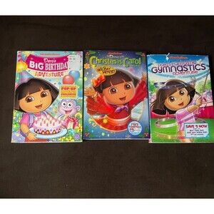 Dora the Explorer DVD LOT OF 3 Fantastic gymnastics Christmas Carol Big Birthday
